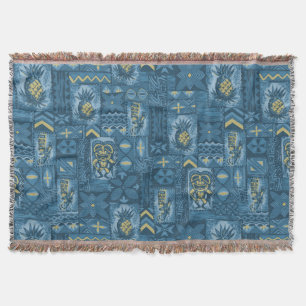 Couverture Pomaika’i Tiki Tapa Vintage Hawaïen