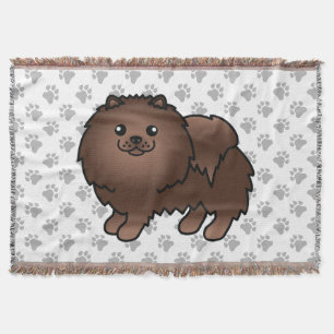 Couverture Pomeranian Brun Chien de Dessin Animé Mignon & Pat