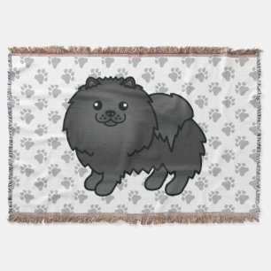 Couverture Pomeranian noir Chien de dessin animé mignon & Pat