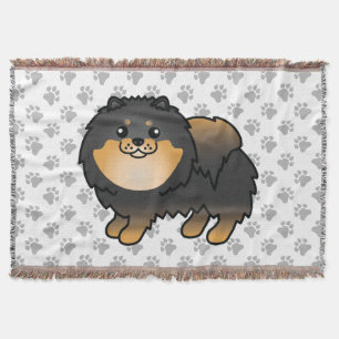 Couverture Pomeranian noir et feu Chien de dessin animé migno