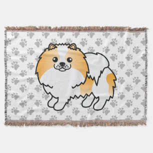 Couverture Pomeranian Parti-Coleur Orange Chien Mignon & Patt