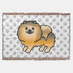 Couverture Pomeranian Sable Orange Chien de Dessin Animé Mign