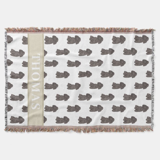 Couverture Poodle Personnalisé (Noir) (Devant)