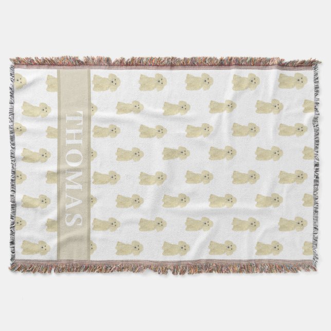 Couverture Poodle Personnalisé (Pont Tan Blonde Or) (Devant)
