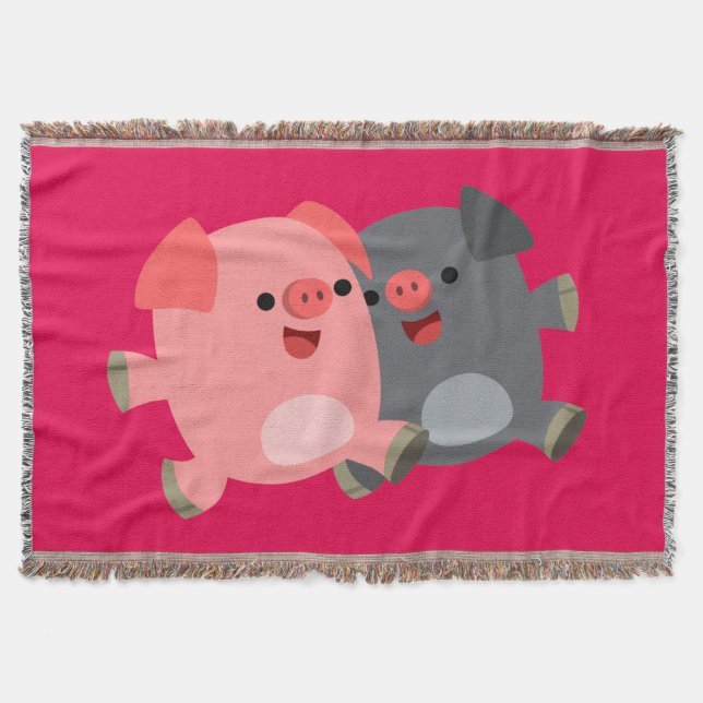 Couverture Porcs de caricature noirs et blancs mignons Lancer (Devant)