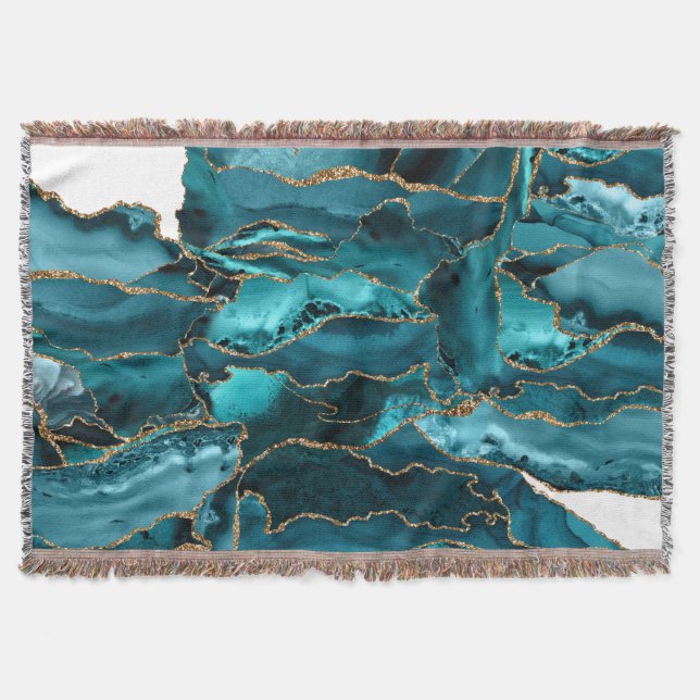 Couverture Porte de Parties scintillant Turquoise bleue et or (Devant)