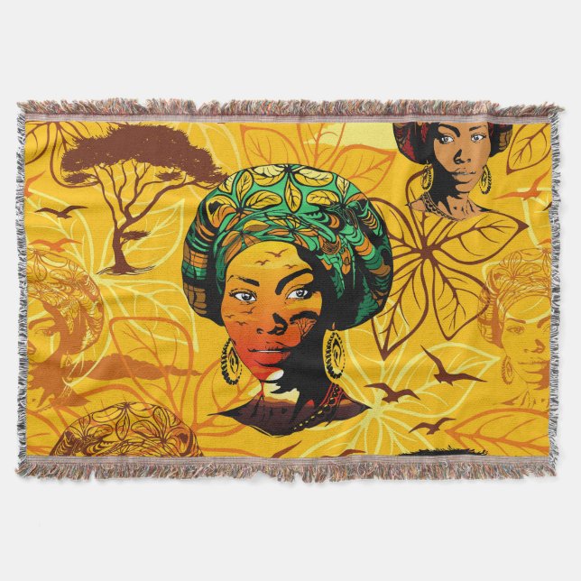 Couverture Portrait féminin africain avec coucher de soleil (Devant)