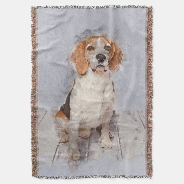 Couverture Portrait mignon d'aquarelle de beagle (devant Vertical)