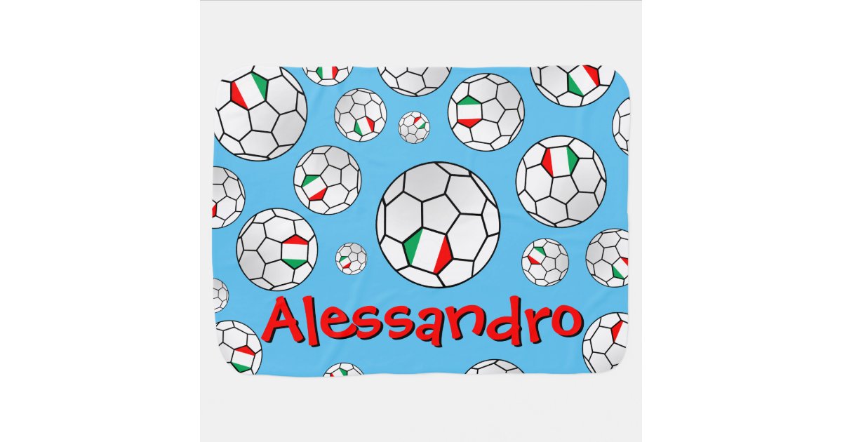 Couverture Pour Bebe Ballon De Football Aleatoire De L Italie De Motif Zazzle Fr