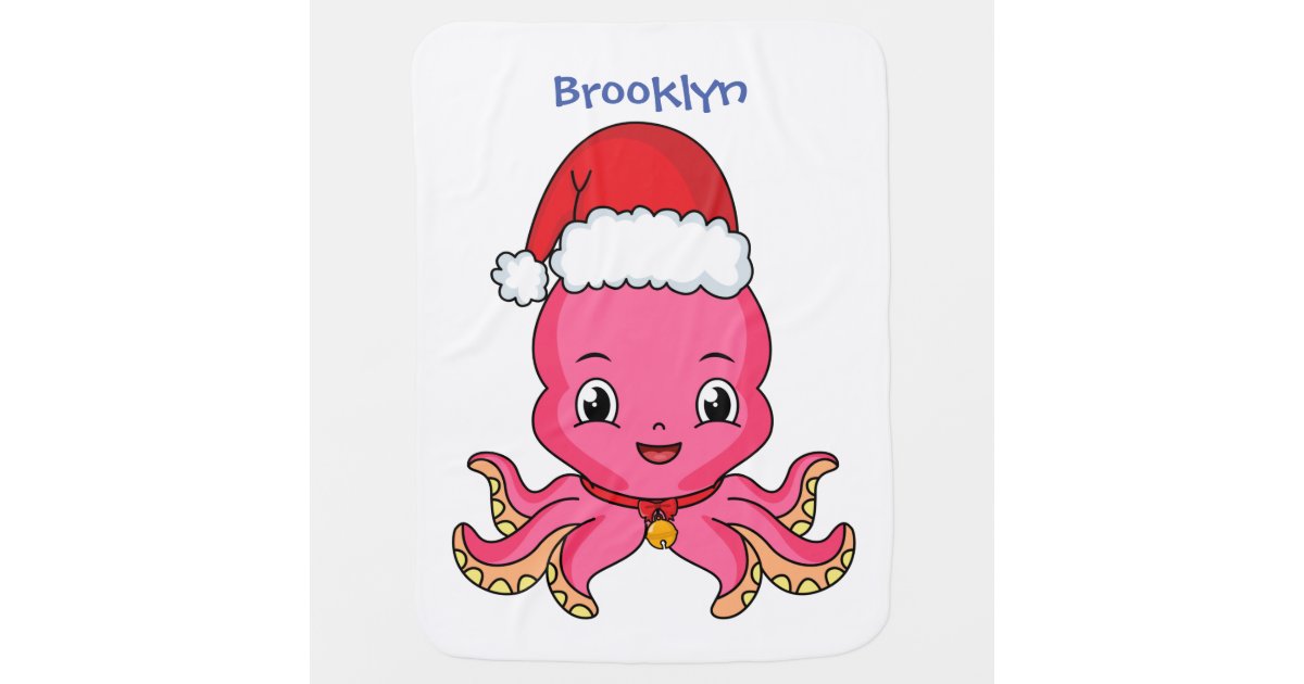 Couverture Pour Bebe Belle Pieuvre Joyeuse En Casquette De Noel Zazzle Fr