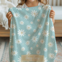 Blue Daisy Floral Nom personnalisé