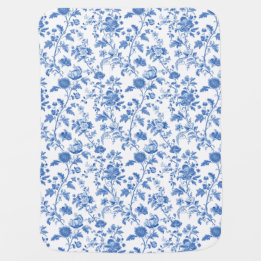 Couverture Pour Bébé Blue White Vintage Toile Floral 