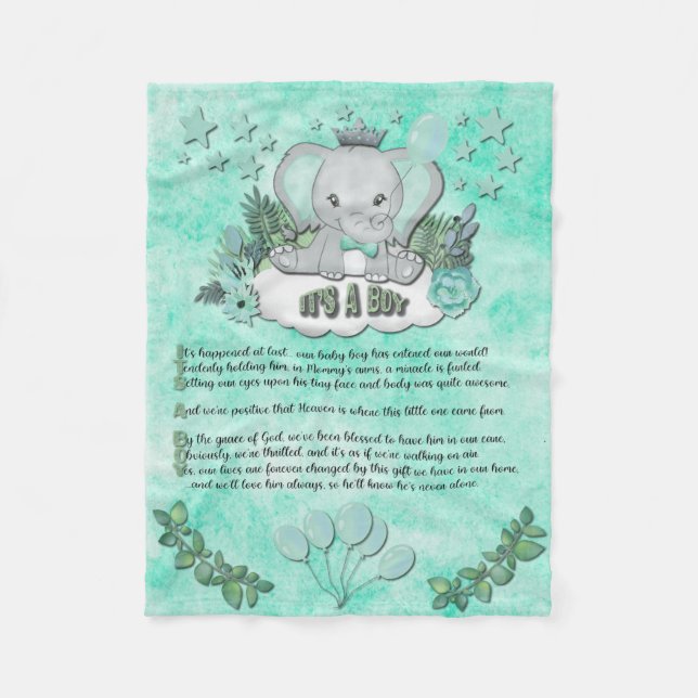 Couverture pour bébé "C'est un garçon" (Devant)