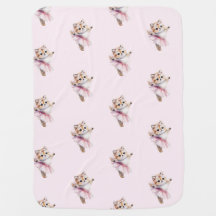 Chat Ballerine Aquarelle Adorable Tutu Rose