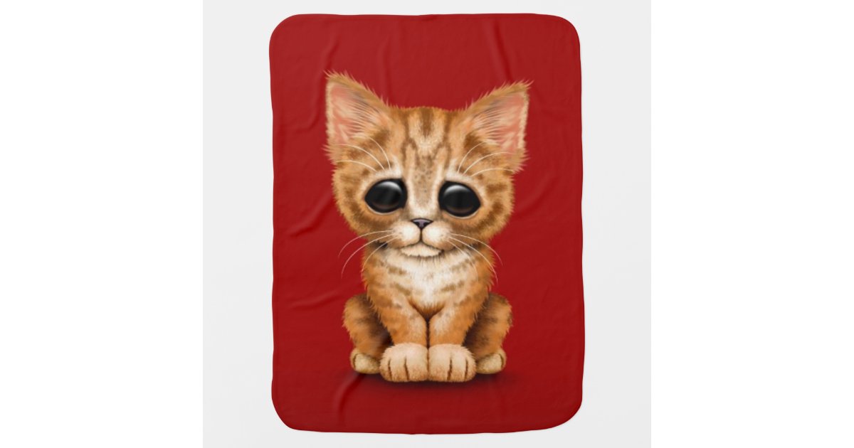 Couverture Pour Bebe Chat Tigre Orange Mignon Triste De Chaton Sur Le Zazzle Fr