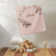 Couverture bébé en couronne florale personnalisabl