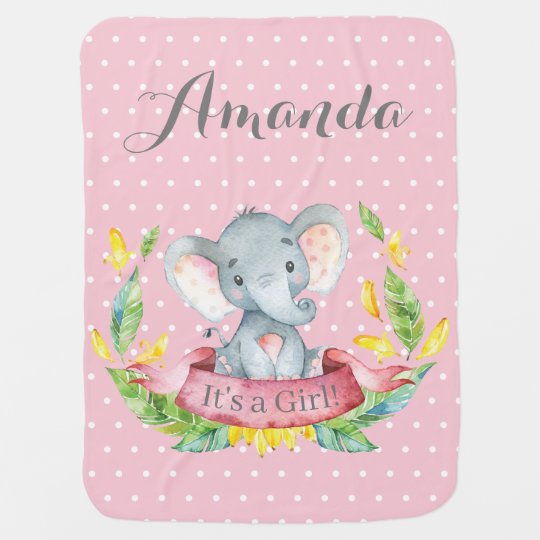 Couverture Pour Bebe Couverture Bebe Rose Et Gris Pour Bebe Elephant Zazzle Fr