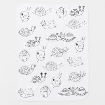 Couverture mignonne de bébé d'escargots - décor de