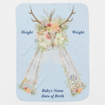 Couverture nouveau-née de naissance personnalisée