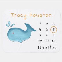 Cute Baby Whale Baby Blanket