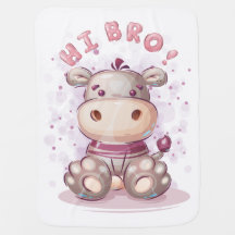 Cute Watercolor Hippo Baby Blanket – Soft, Adorabl