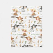 Couverture pour bébé de vache personnalisée | 30x4