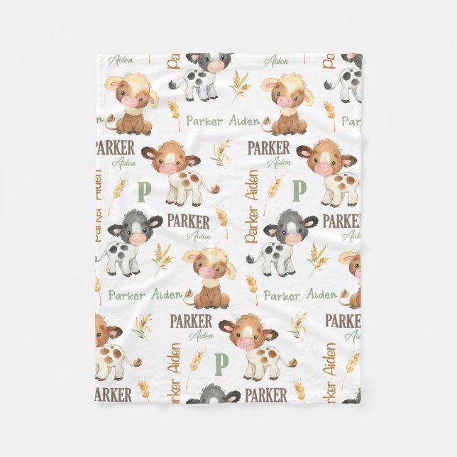 Couverture pour bébé de vache personnalisée | 30x4 (Devant)