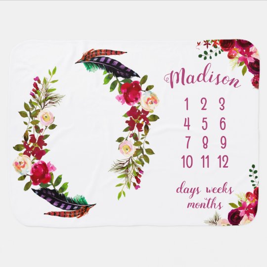 Couverture Pour Bebe Fille Burgundy Red Floral Milestone Baby Blanket Zazzle Fr Couverture Pour Bebe Fille Burgundy Red Floral Milestone Baby Blanket Zazzle Fr