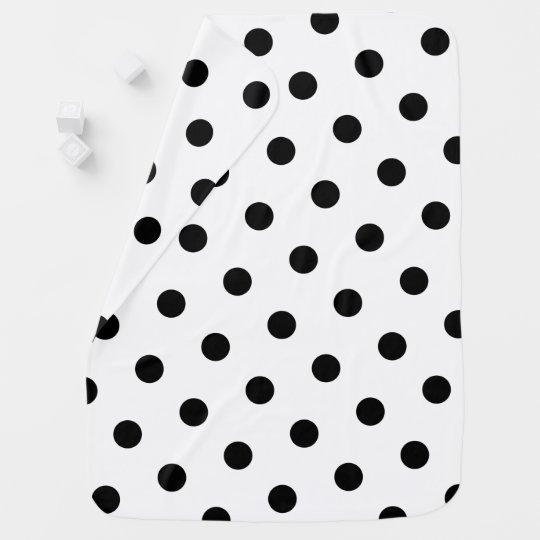 Couverture Pour Bebe Grand Motif De Point Noir De Polka Blanc Fait Zazzle Fr