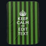 Couverture Pour Bébé Grandes Tailles Vertes Personnalisées Gardez Le Ca<br><div class="desc">Un décor personnalisé et tendance avec des rayures vert accent vert Keep Calm and Carry On style dire sur un cadeau personnalisé. Essayez humour ou fantaisie sur vos mots créatifs sur les deux lignes de texte modifiables. N'oubliez pas d'utiliser les lettres CAPITAL pour obtenir les meilleurs résultats. Utilisez le lien...</div>