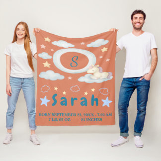 Couverture pour bébé lunaire avec étoiles et nuage