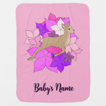 Mignon faon personnalisé et fleurs roses