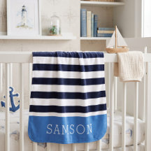 Monogramme Rayures Bleu Marine et Bleu | Couleurs