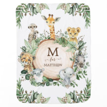 Monogramme Tropical Safari Jungle Baby Wild Animal