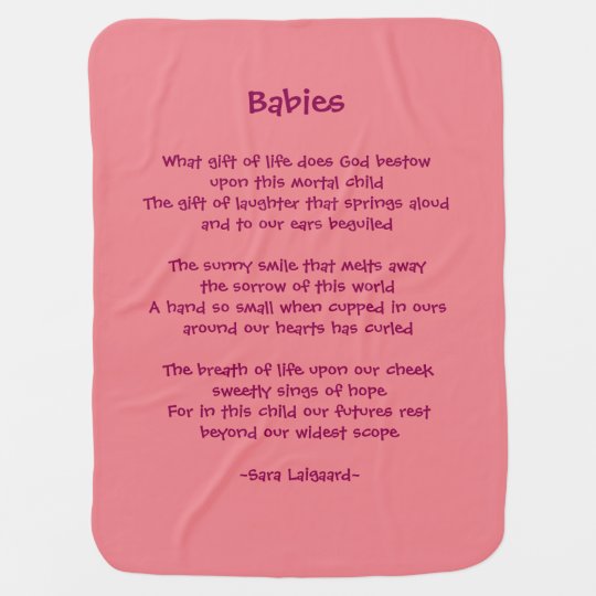 Couverture Pour Bebe Poeme De Bebes Zazzle Fr