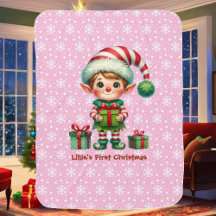Premier Noël de la petite fille Personnaliser le n