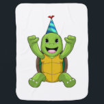 Couverture Pour Bébé Turtle at Birthday<br><div class="desc">Ce design est le cadeau idéal pour un anniversaire,  Noël et d'autres célébrations. Il convient aux femmes,  aux hommes et aux enfants.</div>