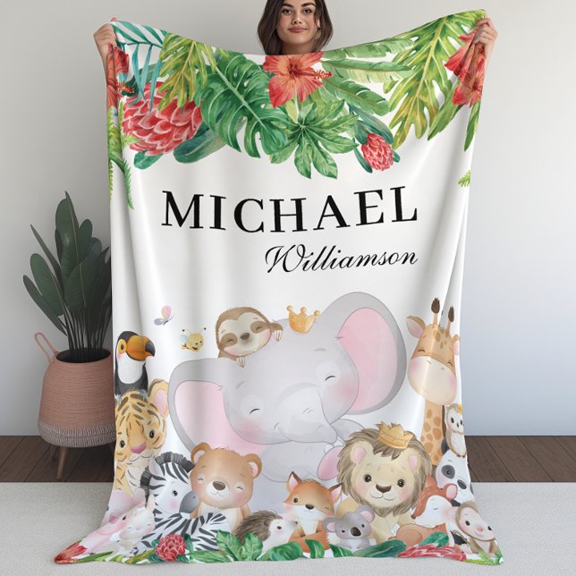 Couverture pour enfants avec de beaux animaux de l (Blanket for Kids with Lovely Jungle Animals (L))