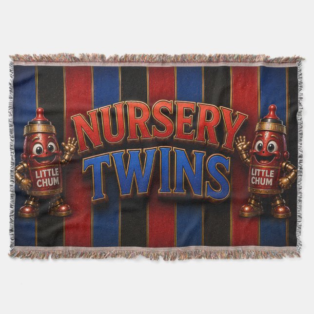 Couverture pour jumeaux de la nursery Chums cola/ (Devant)