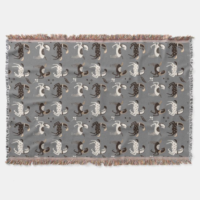 Couverture Prancing Folk Art Circus Horses Motif (Devant)