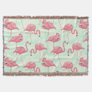 Couverture Preppy Chic Elegant Pink Flamingo Motif