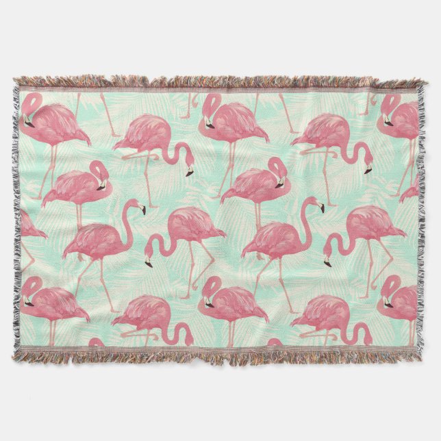 Couverture Preppy Chic Elegant Pink Flamingo Motif (Devant)