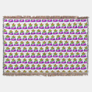Couverture Princesse Couronne arc-en-ciel Emoji Poop
