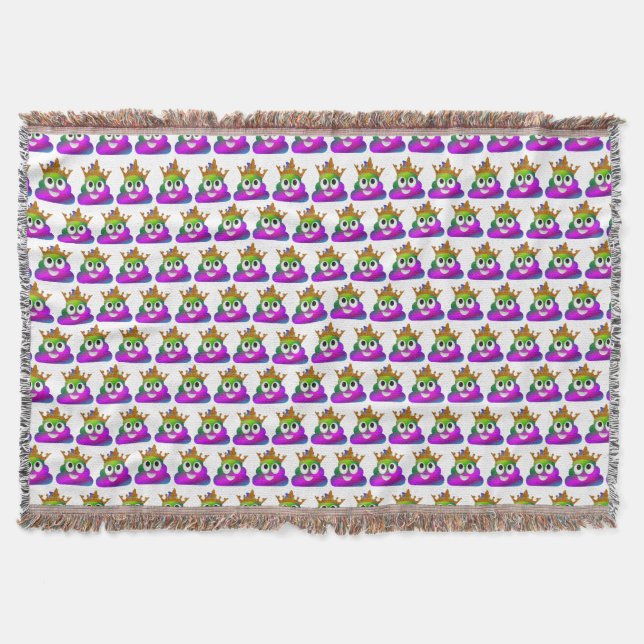 Couverture Princesse Couronne arc-en-ciel Emoji Poop (Devant)