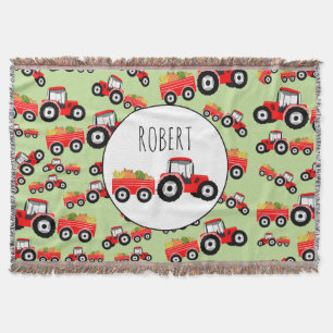 Couverture Produit de la ferme de camion de tracteur rouge pe