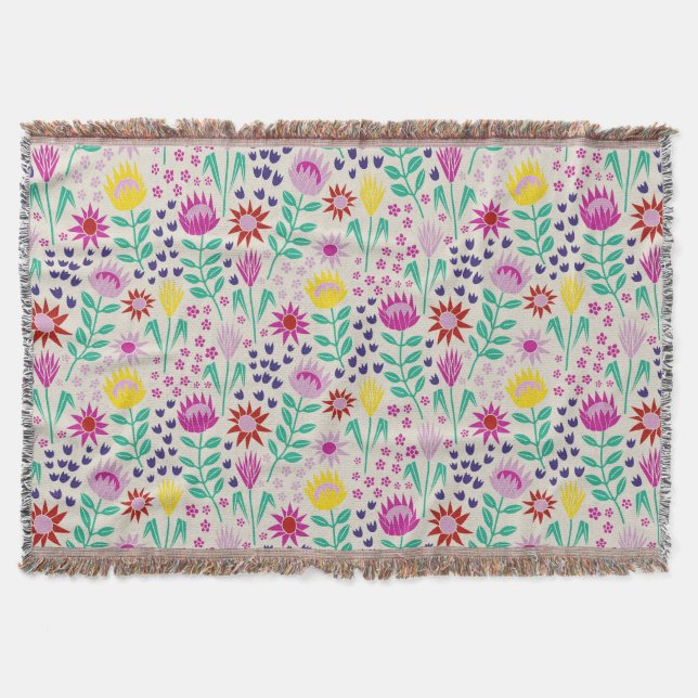 Couverture Protea Floral Block Imprimer Lampes Millefleur (Devant)