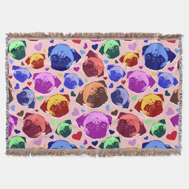 Couverture Pug Puppy Dog PopArt Retro Style (Devant)