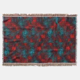 Couverture Quadriculados riscados de cor azul claro, vermelho