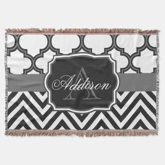 Couverture Quatrefoil Chevron Monogram (Devant)