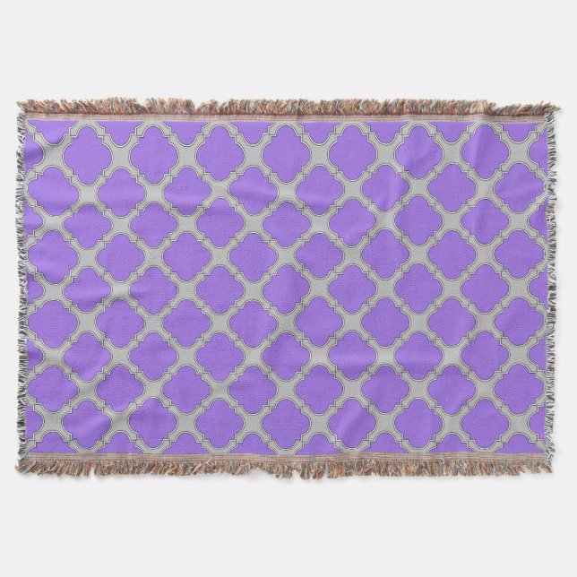Couverture Quatrefoil violet et gris (Devant)